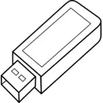 USB कुंजी बाह्यरेखा वेक्टर छवि
