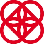 Czerwone logo pomysł grafika wektorowa