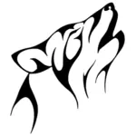 Immagine vettoriale di lupo tribale tatuaggio