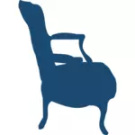 低い肘掛け椅子のシルエット ベクトル画像
