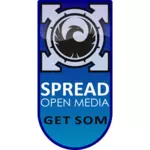 Get SOM spread open media sign vector image