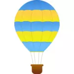 Horizontale groene en blauwe strepen hete lucht ballon vector tekening
