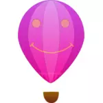 Vertikální růžové pruhy horkovzdušný balón Vektor Klipart