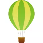 Pystysuuntainen vihreä ja keltainen raidat kuumailmapallo vektori piirustus