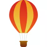 Verticale, roşu şi galben dungi balon cu aer cald vector ilustrare