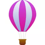 Verticale roze en grijze strepen hete lucht ballon vector afbeelding