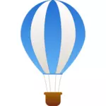 Pionowe niebieskie i szare paski grafiki wektorowej balon na gorące powietrze