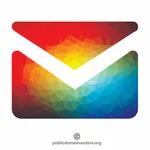 Barevná silueta ikony pošty