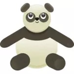 Векторное изображение игрушка панды черный и серый