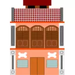 Illustration vectorielle de transition style boutique bâtiment en Malaisie