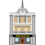 Vectorul miniaturi de clădire de magazin alimentar