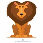 Arte do clipe do desenho animado do leão masculino