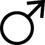 Immagine vettoriale del simbolo maschio bianco e nero