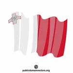 Waving flag of Malta