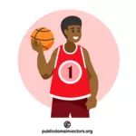 De zwarte speler van het basketbal