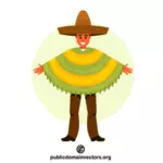 Mies yllään meksikolaiset vaatteet