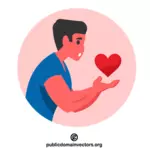 Man offers his heart