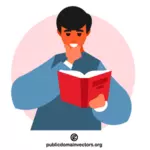 Mann som leser en bok