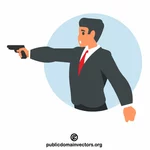 Man shooting with a gun