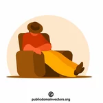 Man sover i en stol
