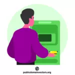 은행 ATM을 이용하는 남성