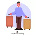 Mann med bagasje