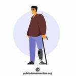 Homme avec une jambe prothétique