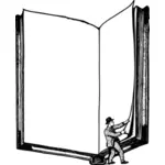Mannen viser book ramme vektor illustrasjon