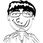 Karikatyr av en man med glasögon
