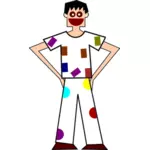 Om cu haine colorate