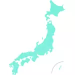 Azul mapa de Japón