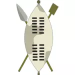 Image vectorielle des armes d’un guerrier zoulou