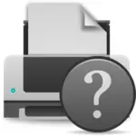 Printer pertanyaan ikon vektor gambar
