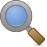 Vector image of system search icon with brown handle