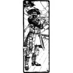 William Captain Kidd bajak laut vektor Menggambar