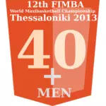 40 + FIMBA championship idea vettoriale immagine logo