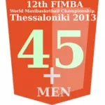 45 + FIMBA mesterskapet logo ide vektorgrafikk utklipp