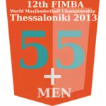 55 + FIMBA mesterskapet logo ide vector illustrasjon