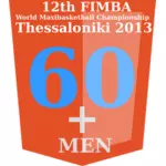 60 + FIMBA mesterskapet logo ide vektortegning