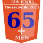 65 + FIMBA Mistrzostwa logo pomysł grafika wektorowa