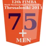 75 + FIMBA Campeonato logotipo idéia imagem vetorial