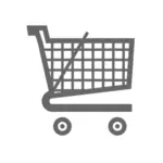 Supermarkt trolley koffer vector teken