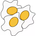 Vektor-Bild von drei Eiern Sonnenseite bis