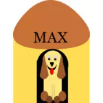 Hond in hondenhok vector afbeelding