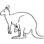 Image de vecteur dessin kangourou