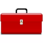 Vecteur, dessin de rouge boîte à outils métallique