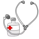 Medicine and a Stethoscope Vector
