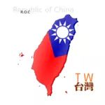 Karta över Taiwan vektorbild