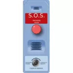 SOS ringer station med röd tryckknapp vektorritning