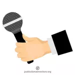 Microphone in a hand
